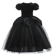 Maleficent Costume for Girls Halloween Witch Cosplay Black Witch Short Sleeve Cute New Horror Dress Accessories Set