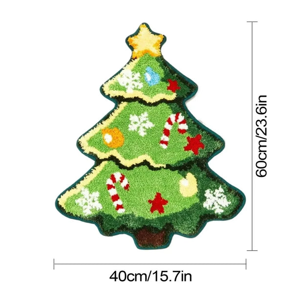 VIKAMA Christmas Gingerbread House Floor Mat Entrance Non Slip Water Absorbent Easy To Clean Festive Atmosphere Decorat Carpet