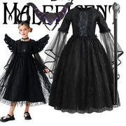 Disney Villain Role Playing Maleficent Costume Girl Halloween Evil Queen Lace Dress Deluxe Maleficent Cosplay Apparel Vestidos