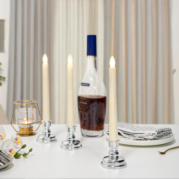 FPOO LED Flameless Taper Candles Tall Tapered Candle Battery Operated Warm White Flickering Flame Led Lights Handheld Home Decor