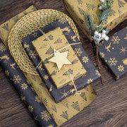 1 Roll Christmas Wrapping Paper, Christmas Wrapping Paper Roll, Vintage Navy Blue and Brown Kraft Paper  17 Inch x 33 Feet