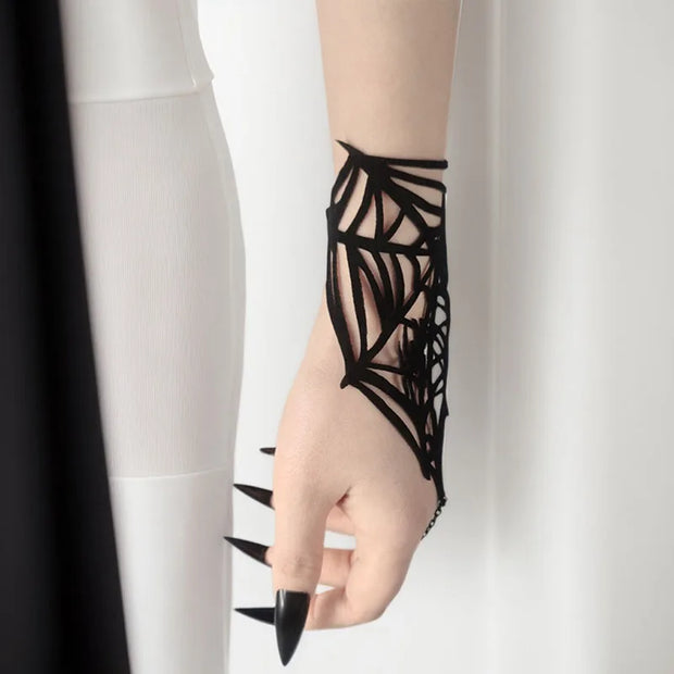 Gothic Bracelet Black Spike Adjustable Bracelet Dark Spider Web Personalized Bracelet Party Web Bracelet Jewelry Accessories
