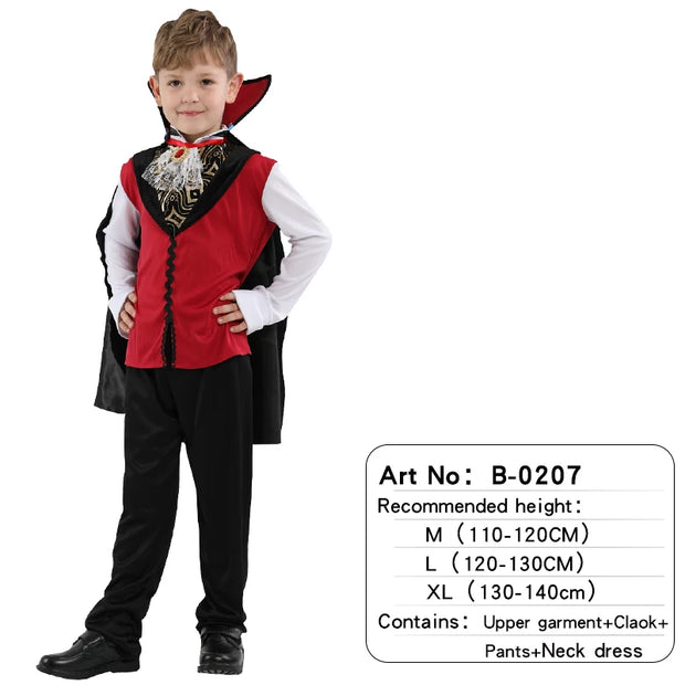 Halloween Boy Vampire Costume ,Boy Devil Role-playing Outfit,Children Carnival Live Performance Dress Up