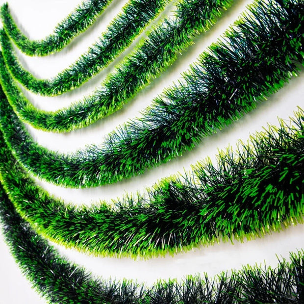 Christmas Tinsel Garland Ribbons Ornaments Xmas Tree Hanging Pendent Ribbon Indoor Stair Fireplace Windows Decoration Wreath