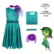 Inside Out 2 Disgust Joy Cosplay Costume Women Dress Uniform Suit Halloween Carnival Party Role Play Full Set For Adult Kids Cos