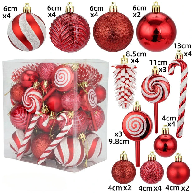 29/36/40pcs Champagne Special-shaped Christmas Ball Ornaments Christmas Tree Party Decoration New Year Christmas Spheres Pendant
