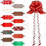 New 12PCS Christmas Pull String Bows Big 3.54 Inch Gift Bows Ribbon for Xmas Present Wrapping Florist Flower Basket Decoration