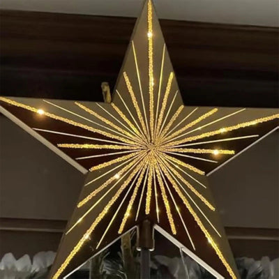 Christmas Star Tree Topper Christmas Decorations Star Topper With LED Light Battery Operated Holiday Decor For Shop Festival