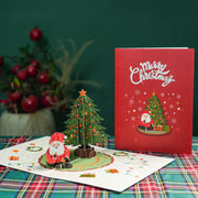 Merry Christmas Cards Christmas Tree Winter Gift Pop-Up Cards Christmas Decoration  Stickers Laser Cut New Year Greeting Cards
