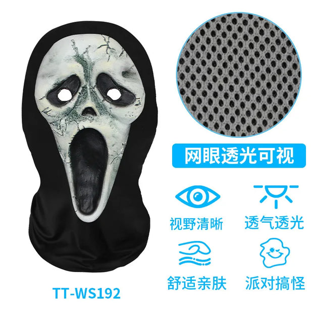 Halloween Horror Masks Skull Ghost Funny Masquerade Scream Digital Print Thriller Grimace Mask Cosplay Props Party Mask