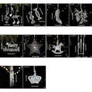 Transparent Christmas Hanging Decoration Snowflake Candy Star Crown Christmas Tree Ornament Acrylic Shopwindow