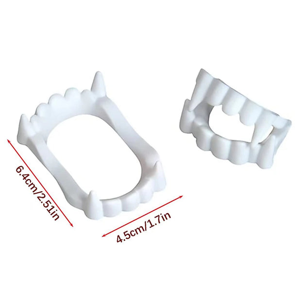 10Pcs Halloween Vampire Denture Luminous Fake Teeth Dress Up Props Horror Zombie Teeth Grim Reaper Braces Glow Party Supplies