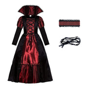 Gothic Vampire Costume for Baby Girls Halloween Princess Party Clothes Kids Cosplay Dress Children Masquerade Devil Ghost Outfit