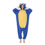 Anime Jumpsuit Cartoon Sleepwear Shadow Hedgehog Pajama Party Halloween Performance Suit Blue Home Wear Hooded Cosplay Costumes