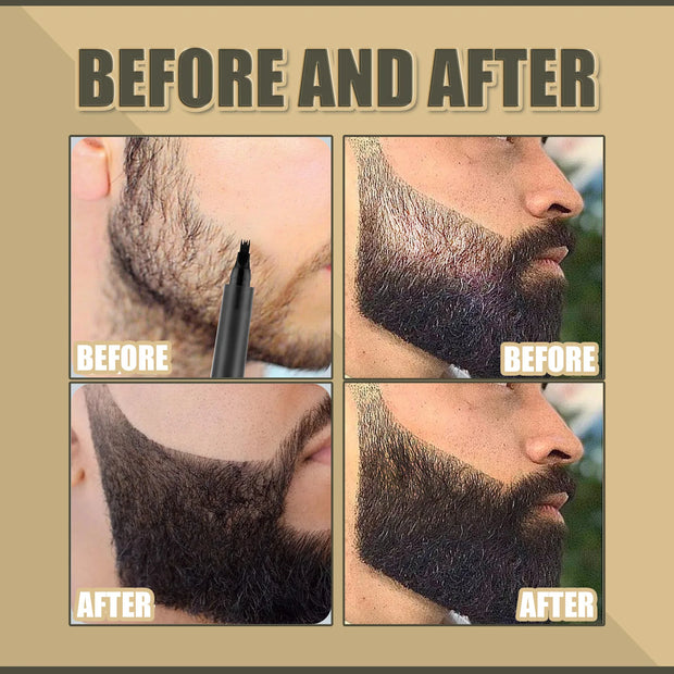 Beard Filler Pen Waterproof Pen Kit Beard Shaping Lasting Repair Moustache Coloring Black Brown Hair Repair Beard Enhancer Pen