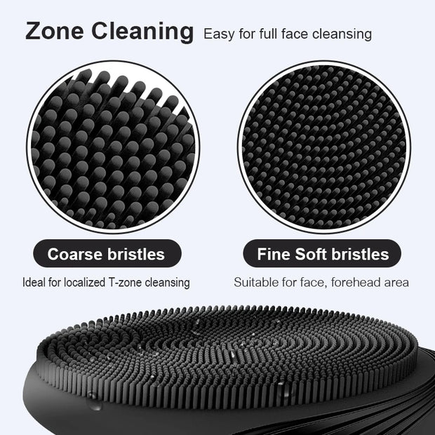 Portable Silicone Waterproof Rechargeable Face Wash Brush, 5 Cleansing Modes, Electric Deep Cleaning for Men & Women