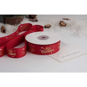 New 10/15/25mm 15 Meters Christmas Ribbon Printed Grosgrain Ribbon Tape For Handmade Design Christmas Decoration Gift Packing