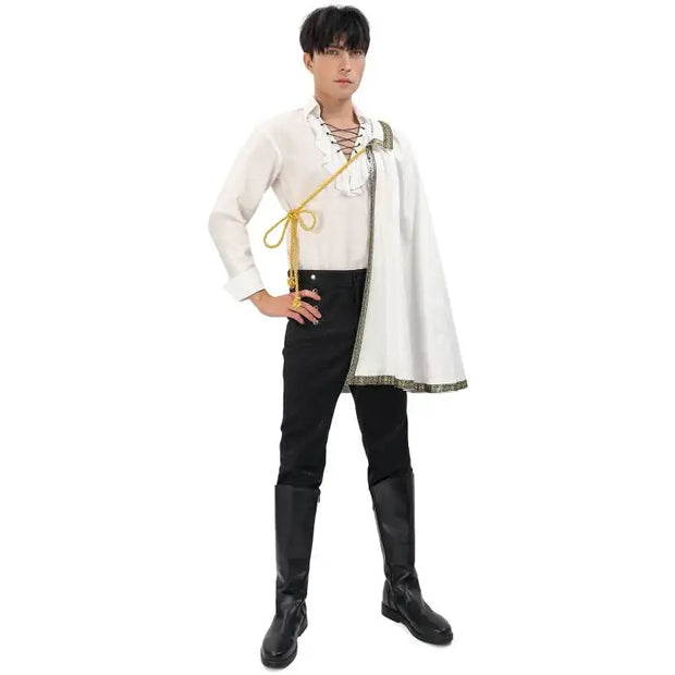 DAZCOS Medieval Tudor Cape Renaissance Cavalier Half Shoulder Shawl Black Hooded Shrug Ranger's Cloak LARP Costume Halloween