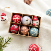 6 Christmas Decoration Felt Balls Small Hanging Christmas Snowflakes Snowman Garland Christmas Tree Decorations Christmas Gifts