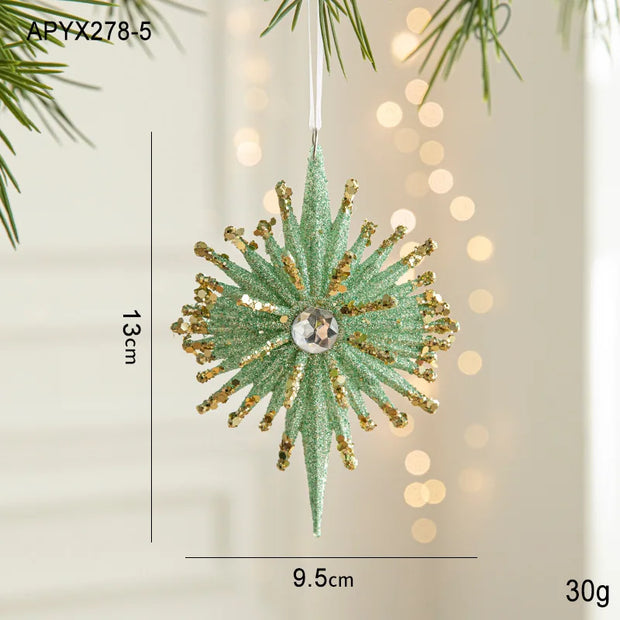 Christmas Decorations Christmas Tree Ornaments Green Butterfly Snowflake Decorations and Home Christmas Party Decorations