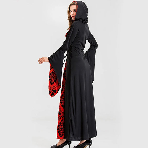 Carnival Halloween Lady Vintage Gothic Vampire Costume Glamour Witch Spooktacular Cosplay Fancy Party Dress