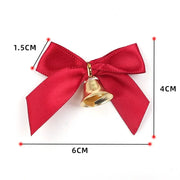 Christmas Ribbon Bows with Bell Decoration Package Gift Small Flower Bowknot for Craft Hairclip Wedding Bow DIY Party Charms