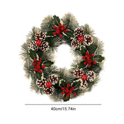 Christmas Hanging Decorations Versatile PVC Door Decor Wreaths Bow/Berry/Santa/Reindeer Artificial Wreaths Home New Years Gifts