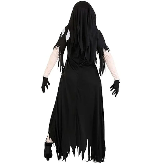 Plus Size Sexy Vampire Demon Nun Halloween Costumes for Women Black Women's Halloween Costumes Dress Party Cosplay