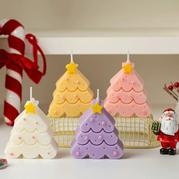 Christmas Tree Aromatherapy Candles Natural Soy Beeswax Blend Long Lasting Holiday Party Home Decor Gift for Christmas Valentine