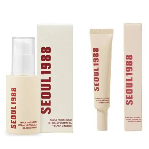 Korean 1988 Retinol Face Care Serum,Black Ginseng Niacinamide Vitamin C Moisturizing Firming Ampoule,Anti Aging Wrinkle Skincare