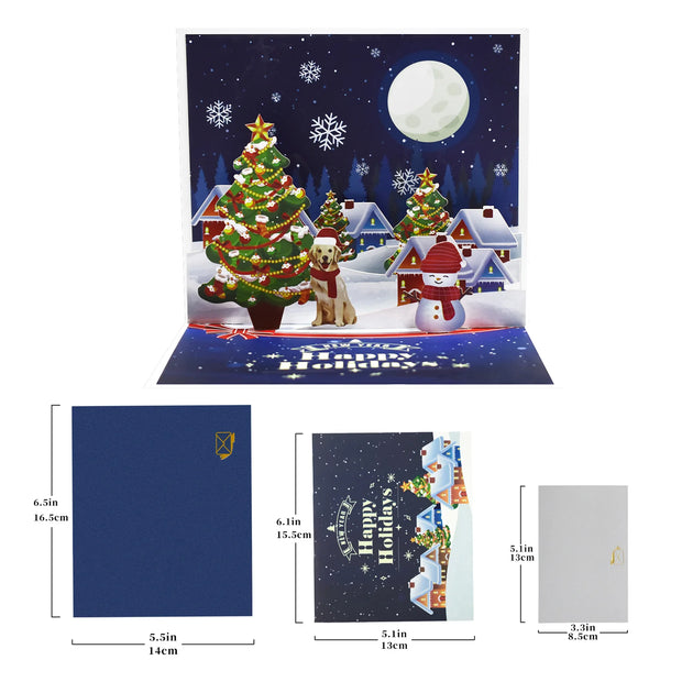 Merry Christmas Cards Christmas Tree Winter Gift Pop-Up Cards Christmas Decoration  Stickers Laser Cut New Year Greeting Cards