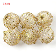 6PCS Christmas Xmas Tree Gold Ball Baubles Hanging Party Ornament Decoration Navidad Golden Dusted Christmas Ball With Scales