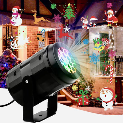 16 Patterns Christmas Projector Lights Rotatable Christmas Decoration Outdoor/Indoor Led Projector for Holiday Party Xmas Decor