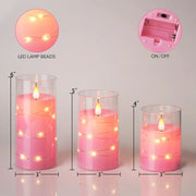 3Pcs Flickering Flameless Candles Battery Operated Candles LED Candles with Remote Timer for Home Halloween and Christmas Decor