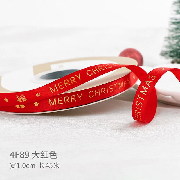 5Yards Christmas Ribbon Printed Christmas Polyester Ribbon For Handmade Design Christma Decoration DIY Cake Bouquet Gift Packing