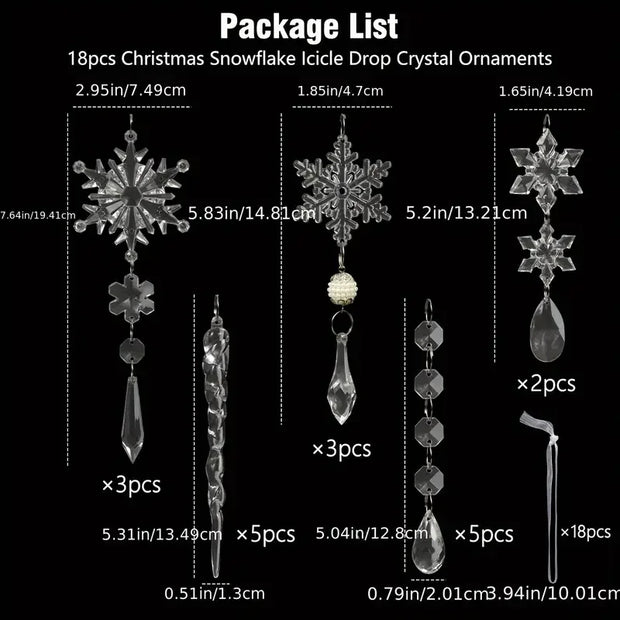 3/5/18pcs Christmas Tree Decoration Crystal Ornaments -for Christmas Tree Winter New Year Party Supplies, Best for Christmas