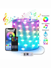 Intelligent Christmas Tree Sprite String Light 40M RGB IC Bluetooth DIY LED Waterproof String Light USB Christmas Light
