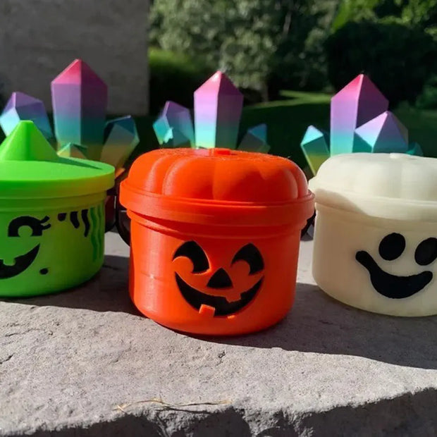 Mini Halloween Nostalgia Bucket Mini Halloween Candy Jar Basket Pumpkin Bucket Little Halloween Candy Bucket, wholesale