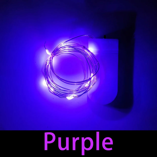 Mini LED String light 2M Silver Wire Fairy Lights for Garland Home Christmas Wedding Party Decoration Powered by CR2032 Battery