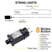 Christmas Decorations For Home 2025 Led Festoon Fairy Lights 20/50/100M EU/US Plug New Year 2025 Street Garland On The House