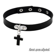 Woman Black Bat Punk Choker Collar Necklace Sexy PU Leather Heart Lock Key Spike Gothic Cosplay Accessories Party Jewelry New