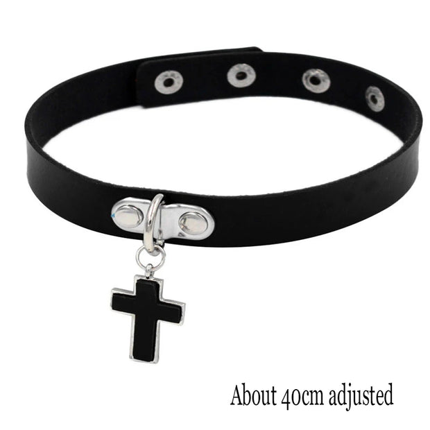 Woman Black Bat Punk Choker Collar Necklace Sexy PU Leather Heart Lock Key Spike Gothic Cosplay Accessories Party Jewelry New