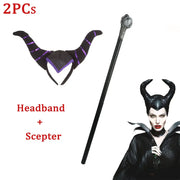 Disney Villain Role Playing Maleficent Costume Girl Halloween Evil Queen Lace Dress Deluxe Maleficent Cosplay Apparel Vestidos