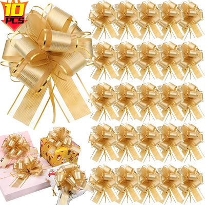 10/1PCS Pull Bow Gift Ribbons Flower Wrappers For Wedding Events Adornment Birthday Christmas Party Car Decor Gifts Box Bows
