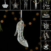 Transparent Christmas Hanging Decoration Snowflake Candy Star Crown Christmas Tree Ornament Acrylic Shopwindow