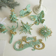 Christmas Decorations Christmas Tree Ornaments Green Butterfly Snowflake Decorations and Home Christmas Party Decorations