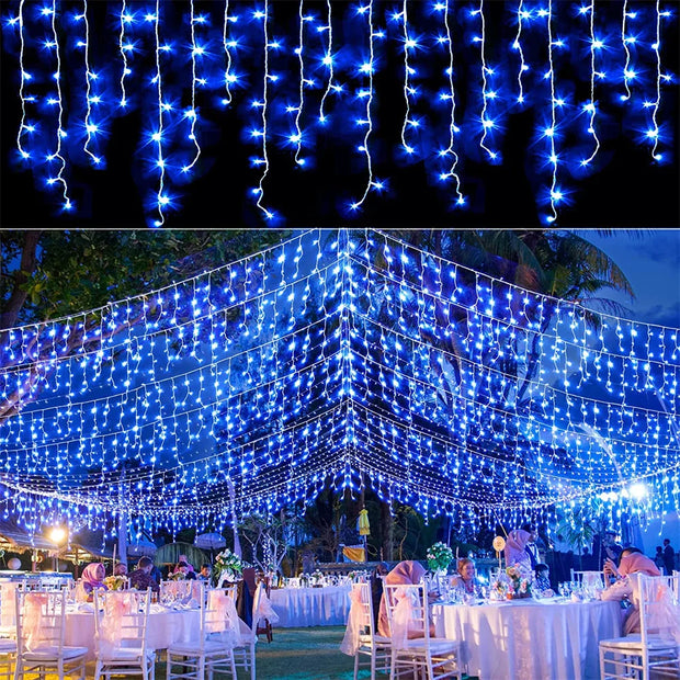 christmas outdoor decoration 4.5m Droop 0.4-0.6m curtain icicle string led lights 220V/110V New year Garden Xmas Wedding Party