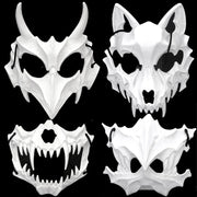 Halloween Skull Party Mask Anime Dragon God Skeleton Half Face Masks Bone Skull Animals Mask Cosplay Dance Prom Costume Props