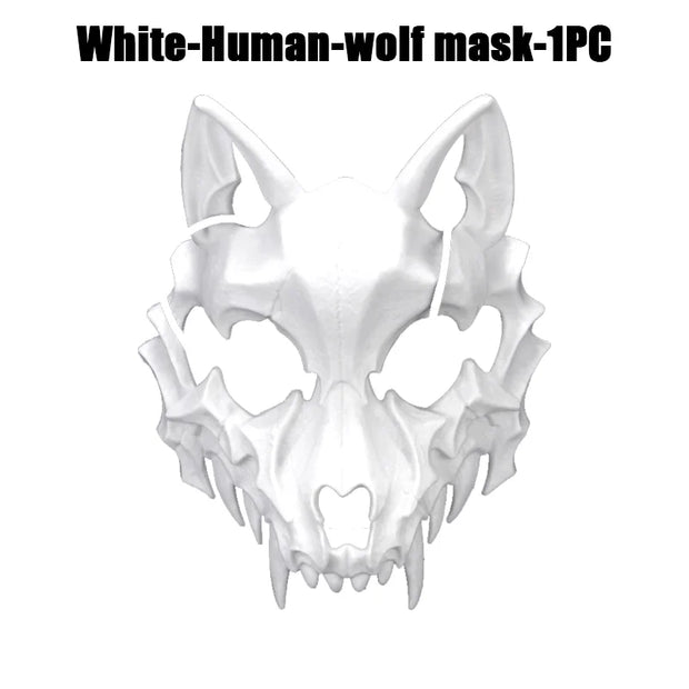 Halloween Skull Party Mask Anime Dragon God Skeleton Half Face Masks Bone Skull Animals Mask Cosplay Dance Prom Costume Props