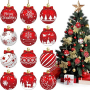 24PCS Christmas Ball Pendant, Wooden Pendant Christmas Decoration, Christmas Party Yard Decoration Set 2025